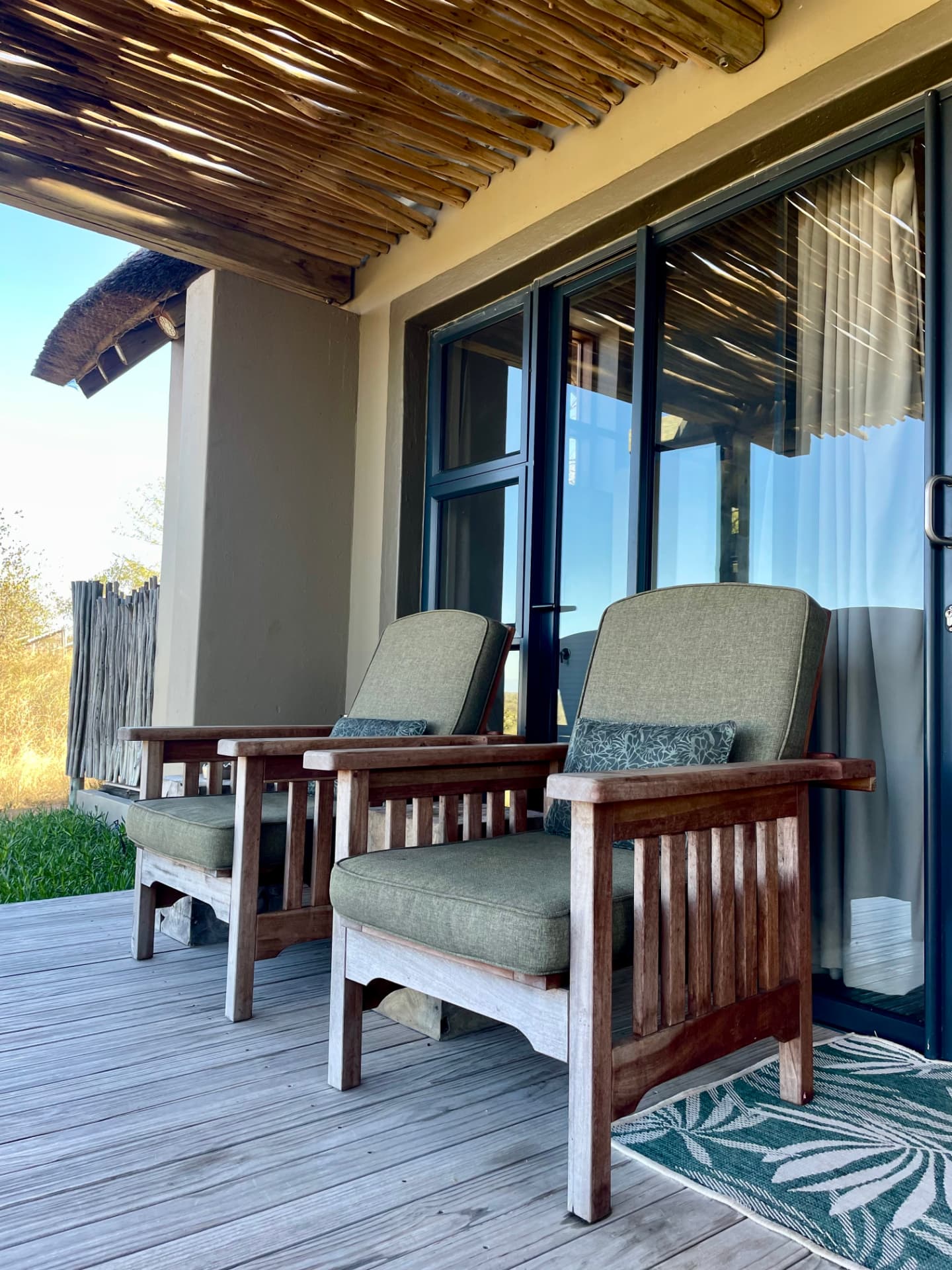 Patio armchair cushions and bolsters