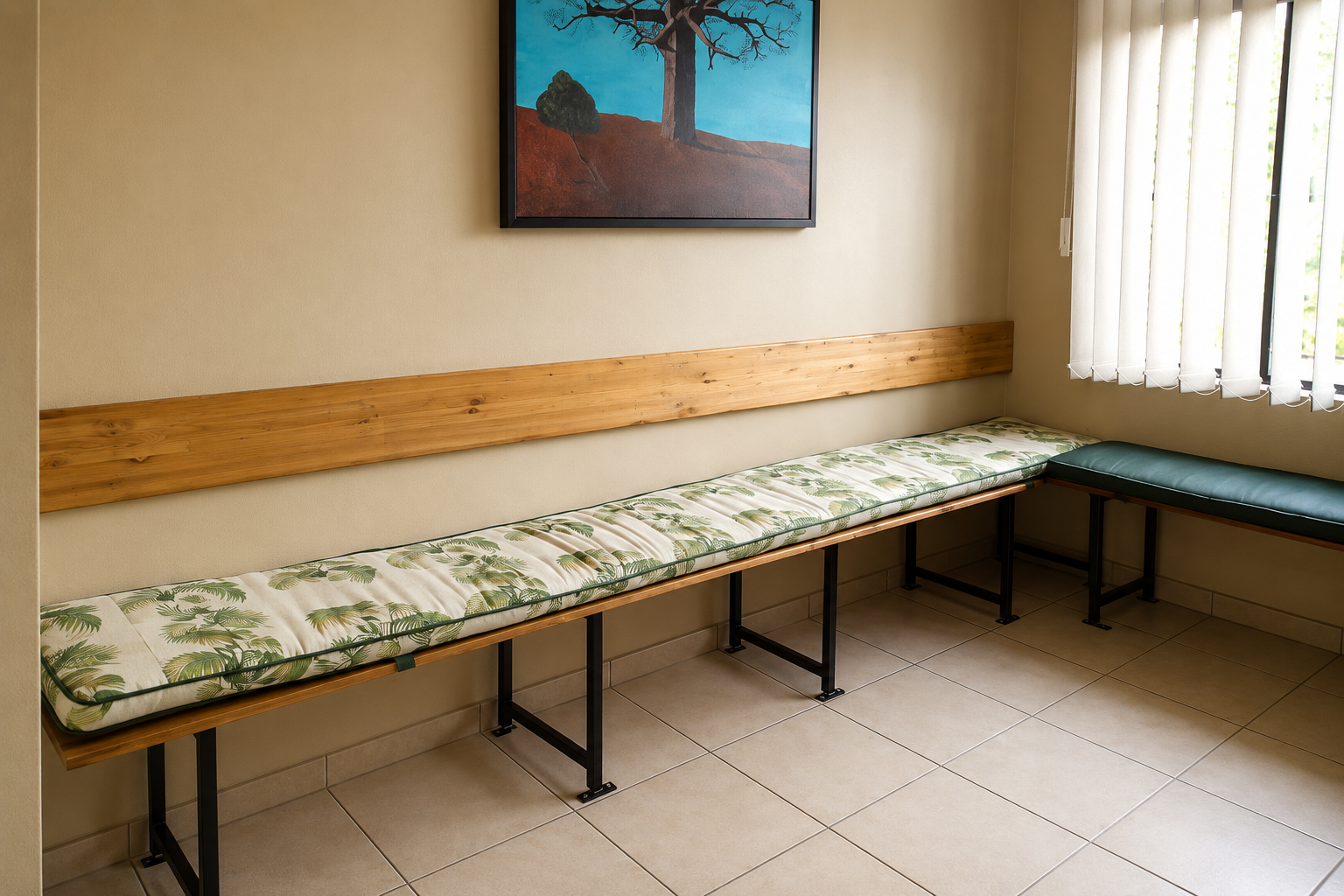 Built-in bench cushion upholstery