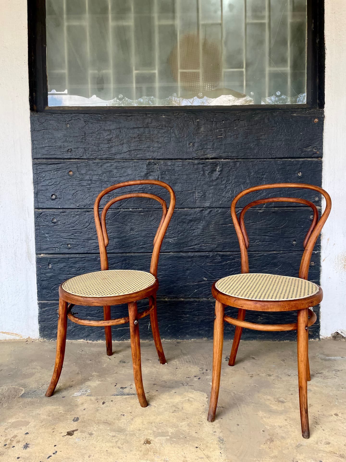 Restored bentwood chairs with new cane seats