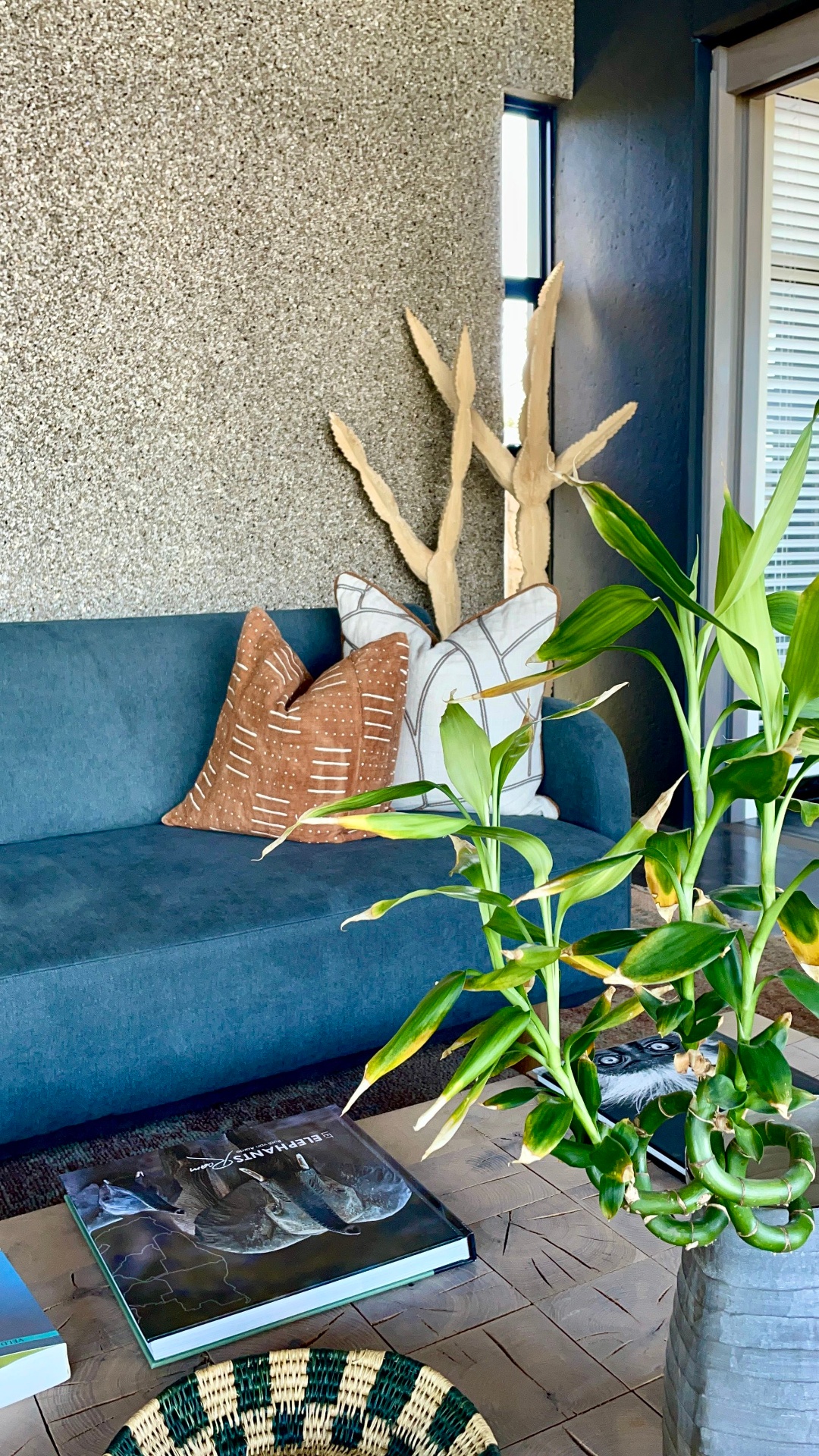 Bespoke scatter cushions on lounge sofa